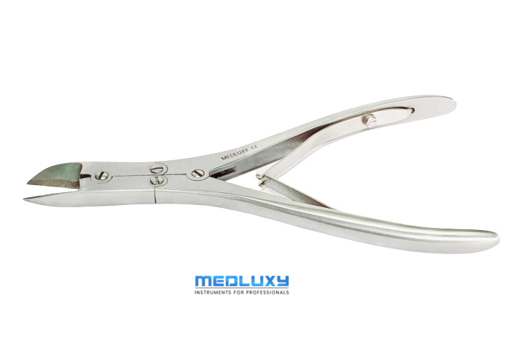 Medluxy - Nageltang - Dubbele Scharnier - Hoektang - Afgerond Rechte Bek - 16 cm - P528