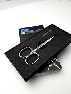 Medluxy Pro - Cuticle Scissors - Curved - Micro Fine Point / Sharp Point - 10 cm - (Skin and Skin Scissors, Cuticle Clippers, Cuticle Scissor, Cuticle Removal) [ PM0015 ]