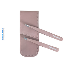 Medluxy - Epileerpincet Set - Slant & Point - Petite Rosé Gold Set - Inclusief etui - EP0212 - cadeau set - wenkbrauwen epileren en stijlen