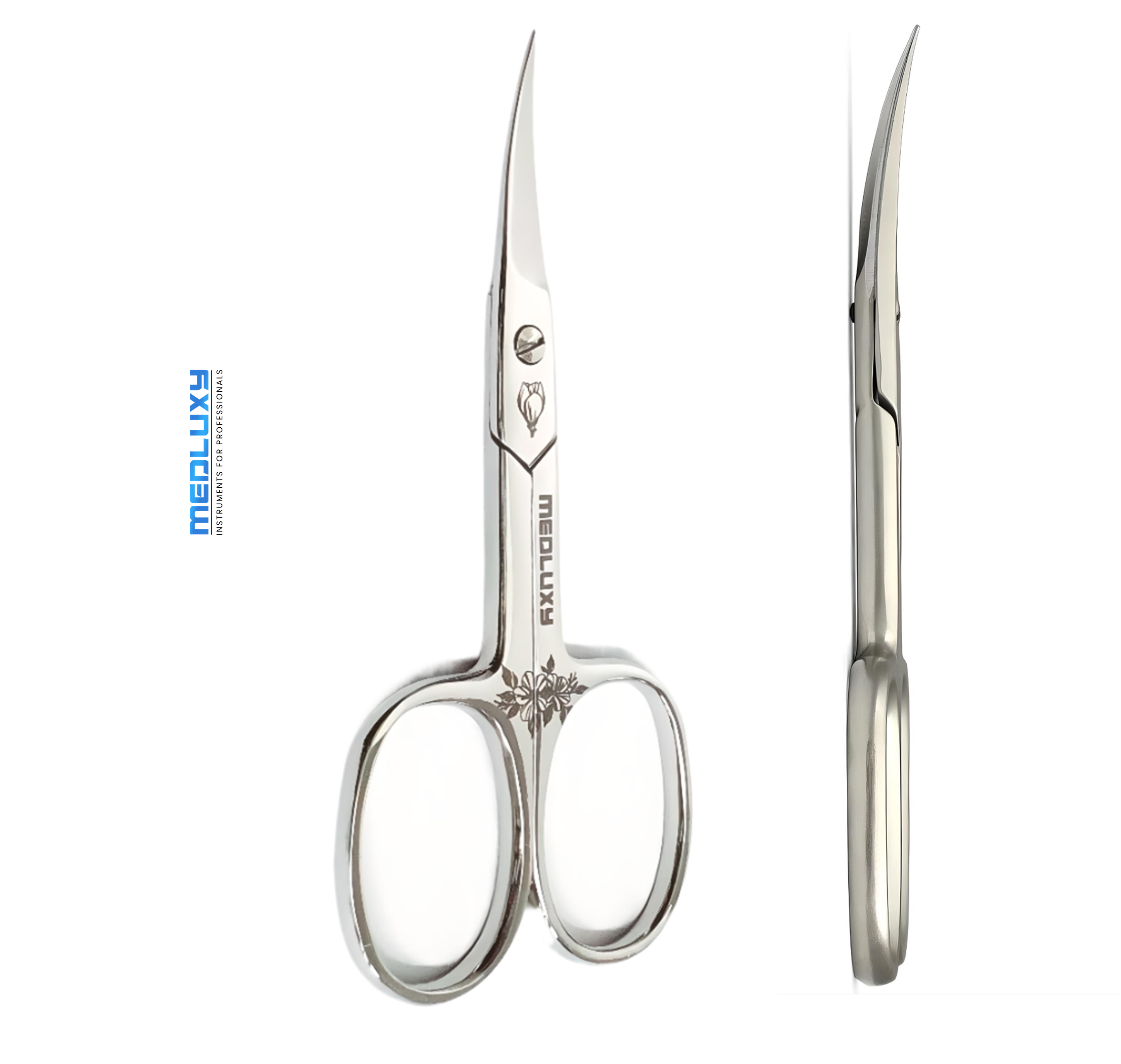 Medluxy Pro - Nail Scissors - 9.5 cm - Curved Cutting Edge (Sturdy Nail Scissors for Fingernails and Toenails, Pedicure - Manicure) [MP0569]