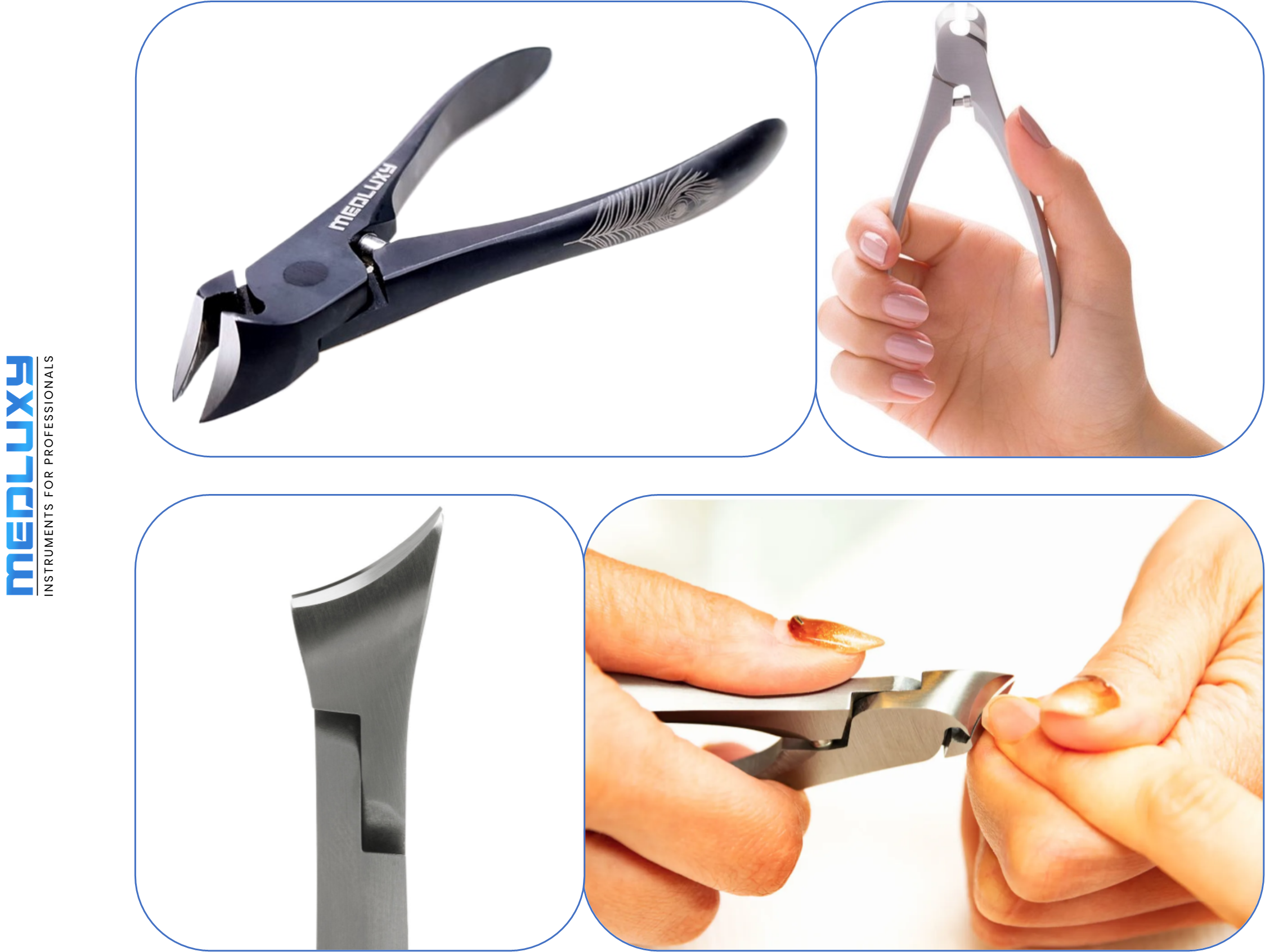 Medluxy Pro - Nageltang - Soft Koptang - Classic - 12 cm - Zwart [MP0004] (kopknipper / dwarssnittang, suwada, nagelknipper)