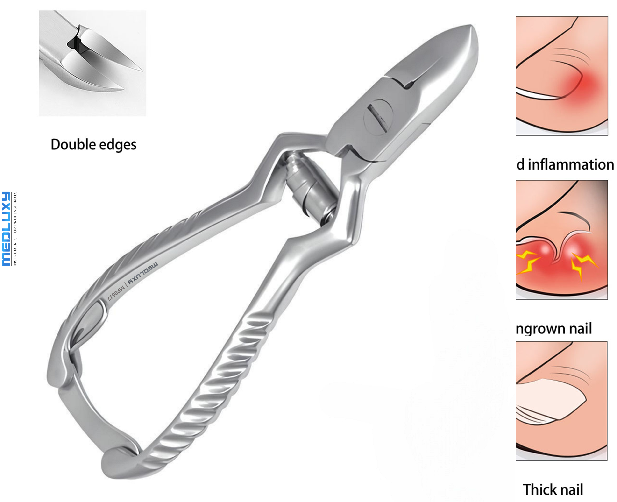 Medluxy - Nageltang Holle Bek - Rolveer / Bufferveer - 14 cm - 20 mm - MP0637 (nagelknipper)