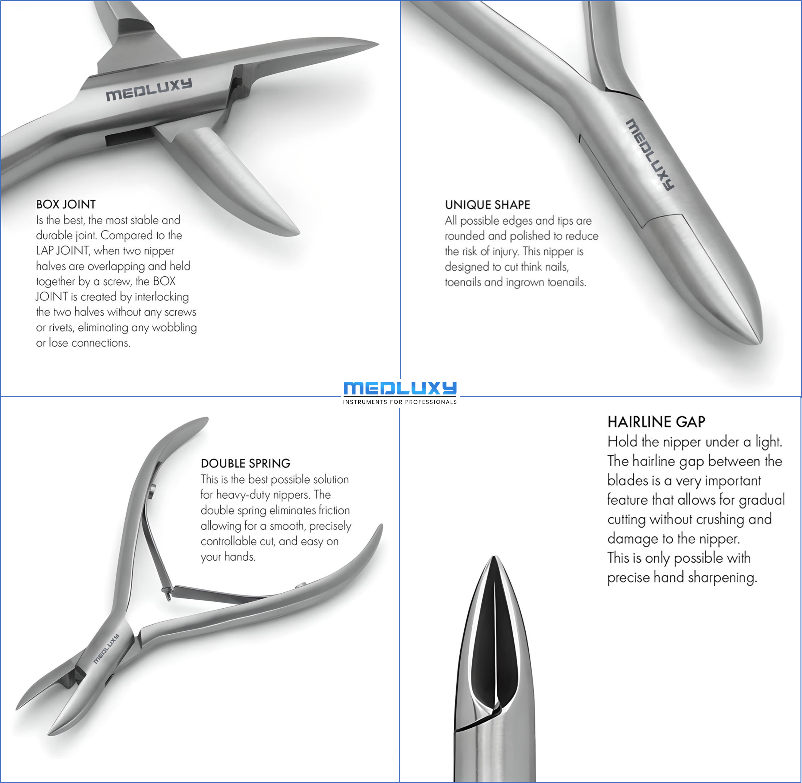 Medluxy Diabetes - Nageltang - Hoektang - 13 cm - 17 mm - afgerond - rechte bek - [D-167]