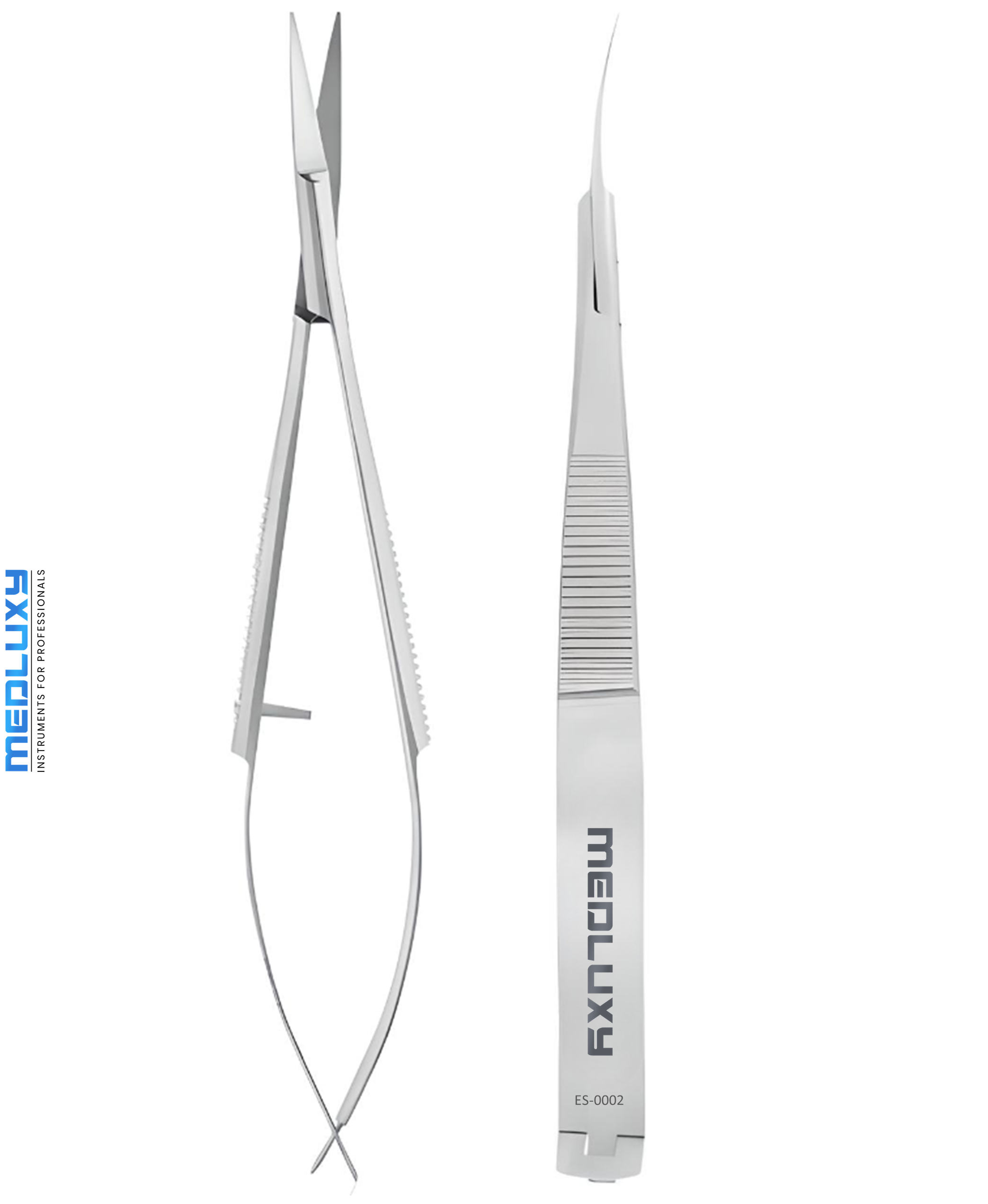 Medluxy Pro - Wenkbrauw schaartje - gebogen snijbladen - 11 cm (wenkbrauw trimmer, eyebrow scissor, wenkbrauwschaar) [ES0002]