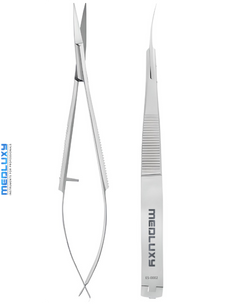 Medluxy Pro - Wenkbrauw schaartje - gebogen snijbladen - 11 cm (wenkbrauw trimmer, eyebrow scissor, wenkbrauwschaar) [ES0002]