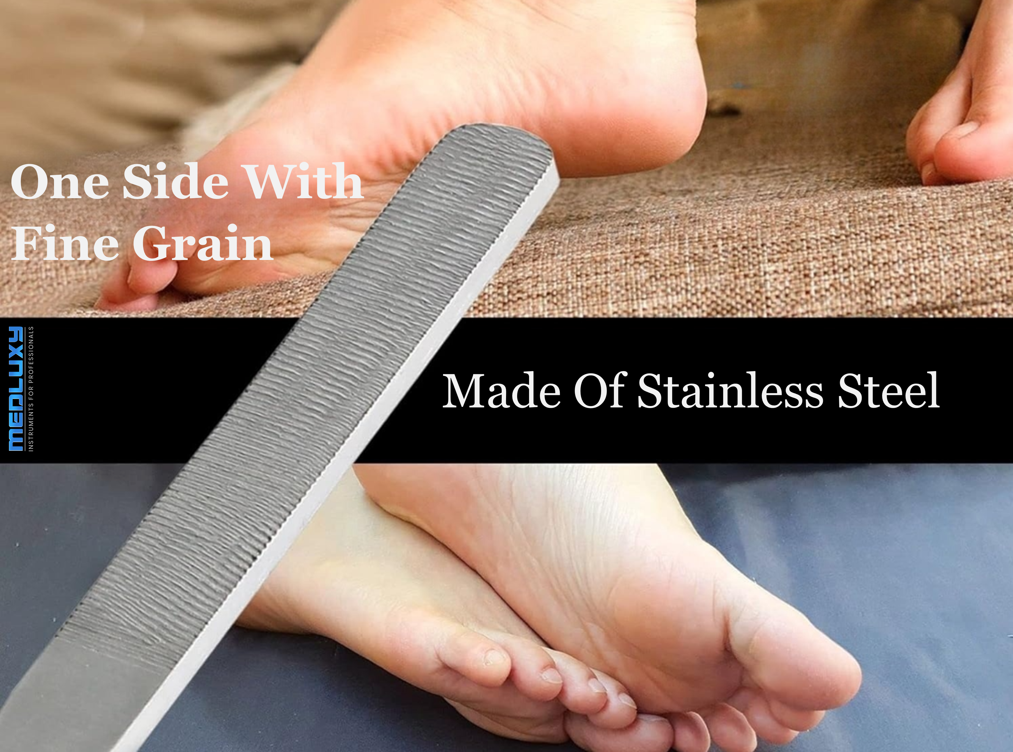 Medluxy - Eeltvijl / Voetrasp - 4-zijdig - RVS - 15 cm - ML0046 (callus verwijderen)