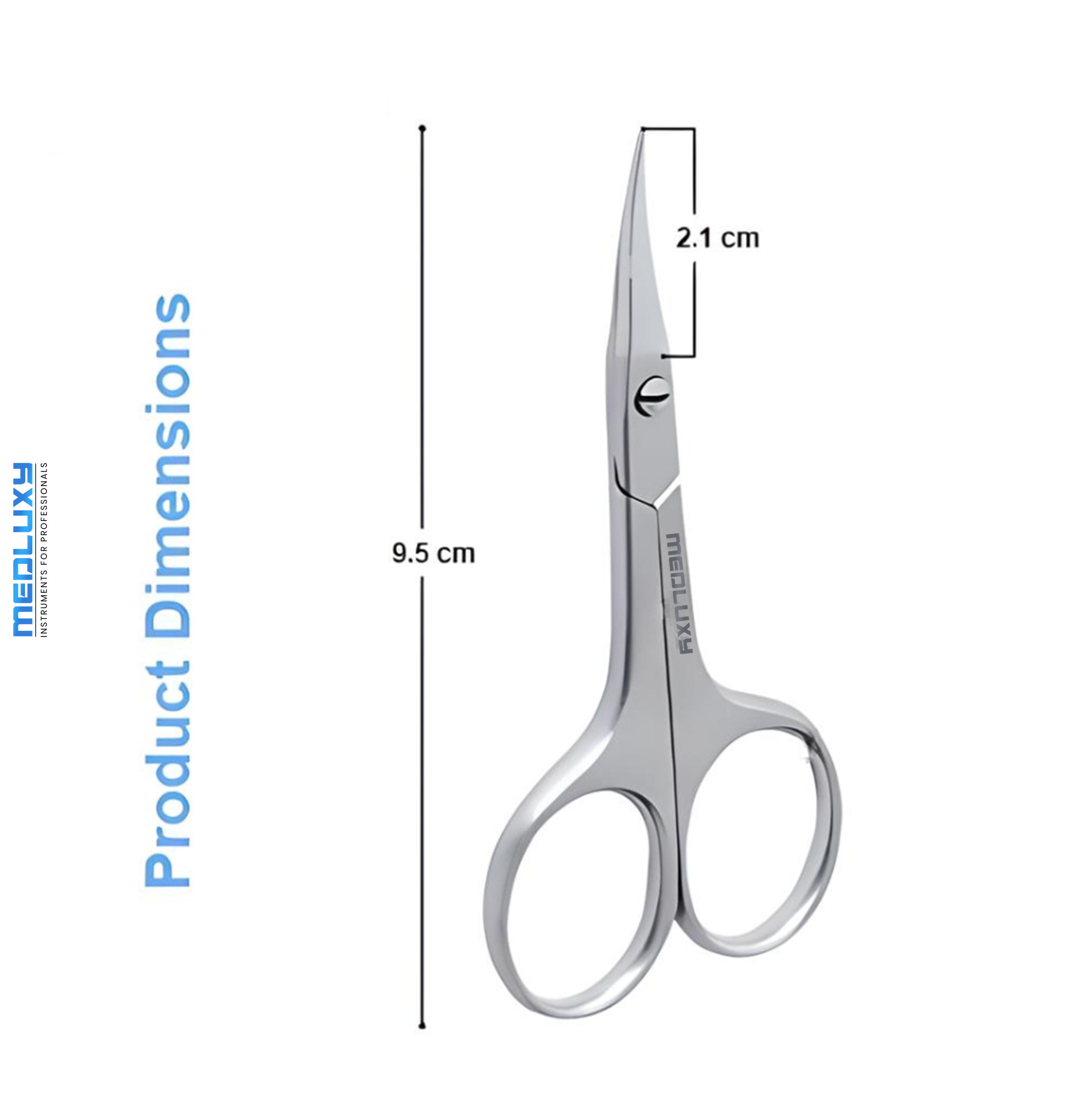 Medluxy semi Pro - Nagelriemschaar - Gebogen - 9.5 cm - Ruimere Vingeropeningen - PM0505