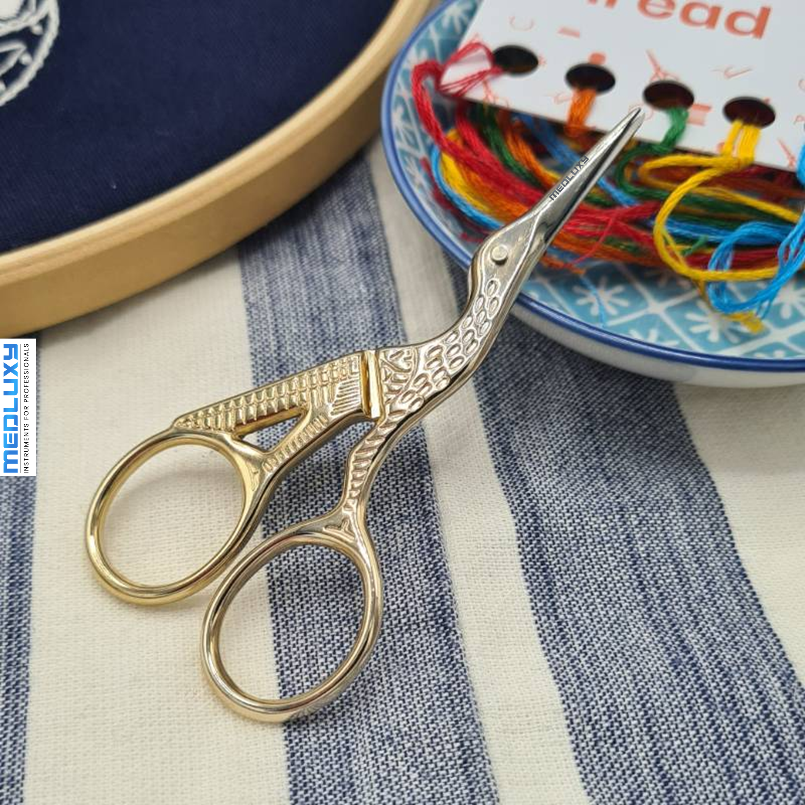 Medluxy - Borduurschaar - Ooievaar Motief