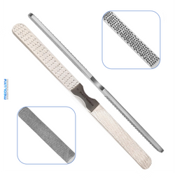 Medluxy - Callus file / Foot rasp - 4-sided - Stainless steel - 15 cm - ML0046 (callus removal)