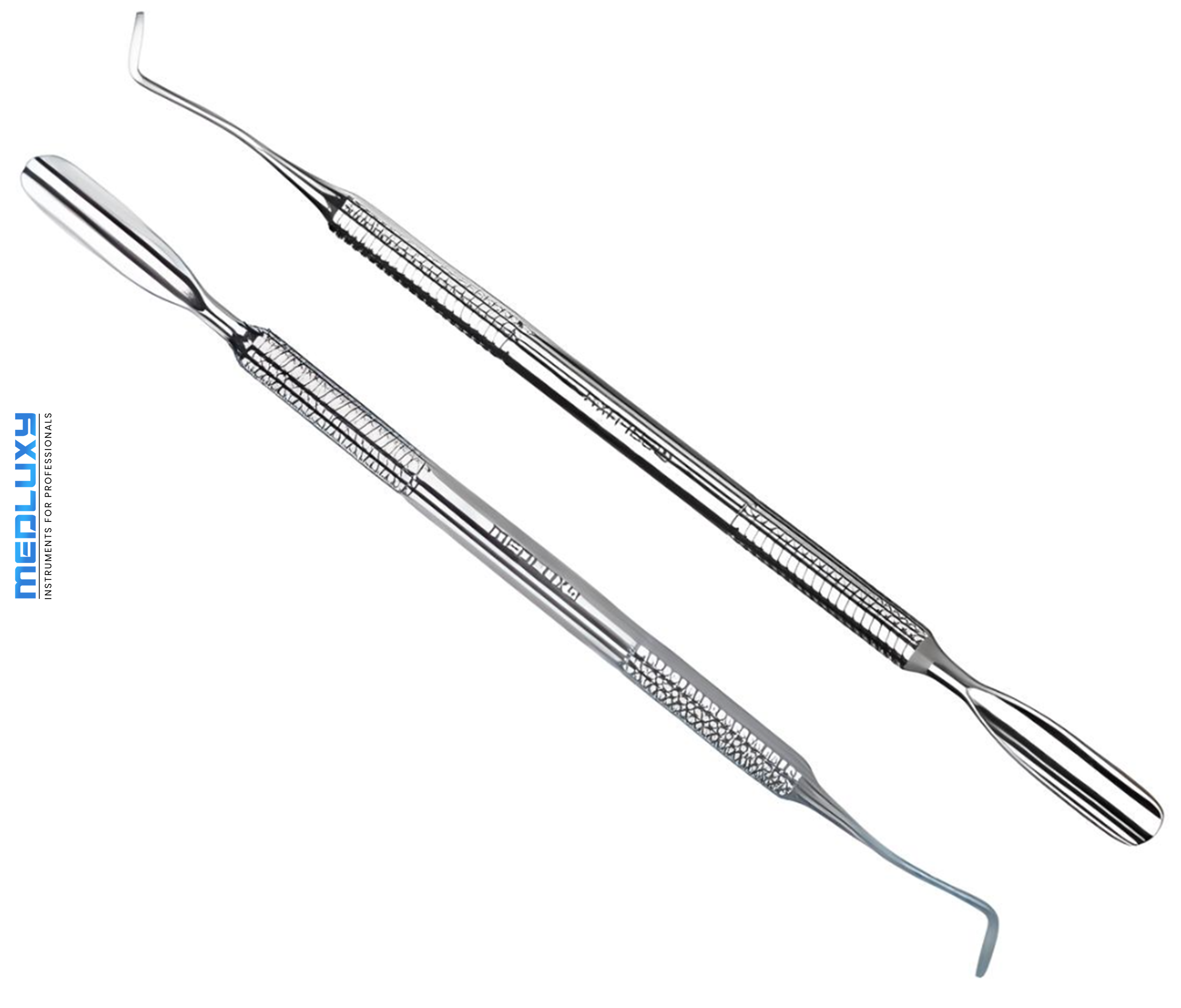 Medluxy Pro - Cuticle pusher & Excavator, Cuticle pusher, corner lifter, nail lifter, nail lifter for ingrown nails - Stainless steel - 18 cm [PN-508]