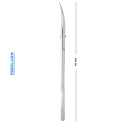 Medluxy semi Pro - Cuticle Scissors (Skin and Skin Scissors) - Curved - Pointed / Sharp Point - 10 cm - (Cuticle Clippers, Cuticle Cutter, for removing cuticles) [PM0005]