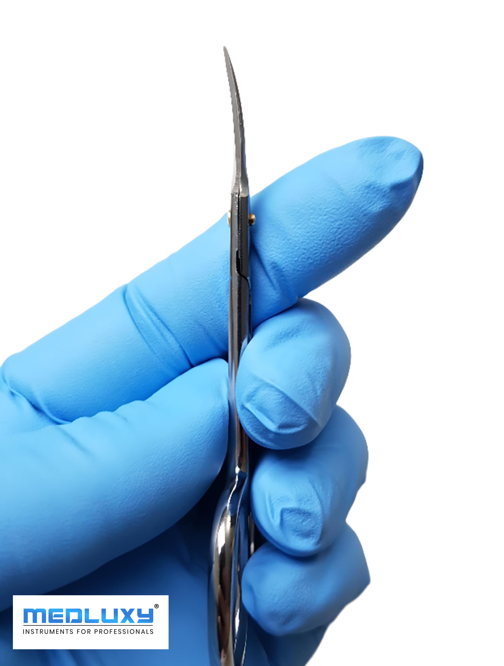 Medluxy semi Pro - Nagelriemschaar – Spits & Gebogen – 10 cm