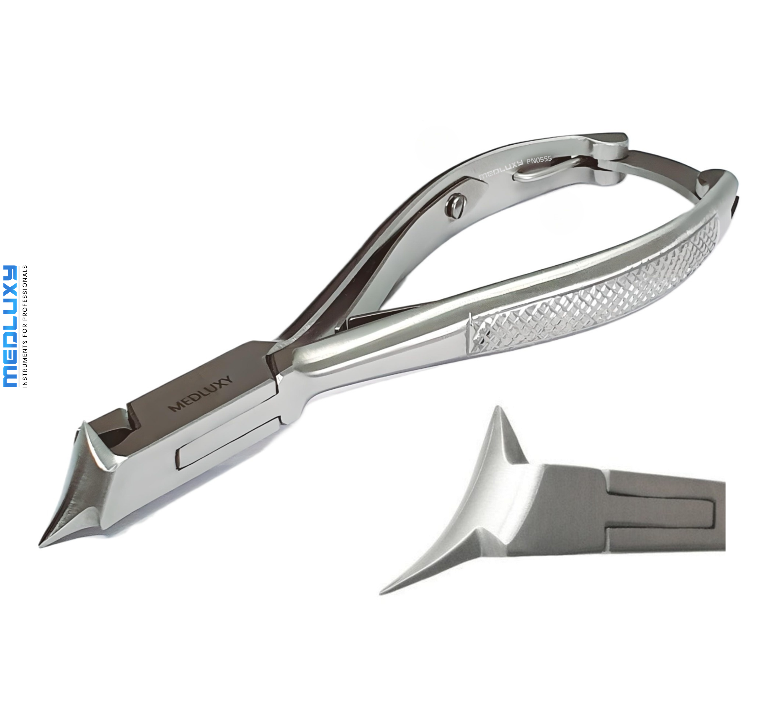 Medluxy - Nail clippers - Head clippers / Cross cutting pliers - 14 cm - Curved cutting edge 20 mm - (nail clippers) [PN0555]