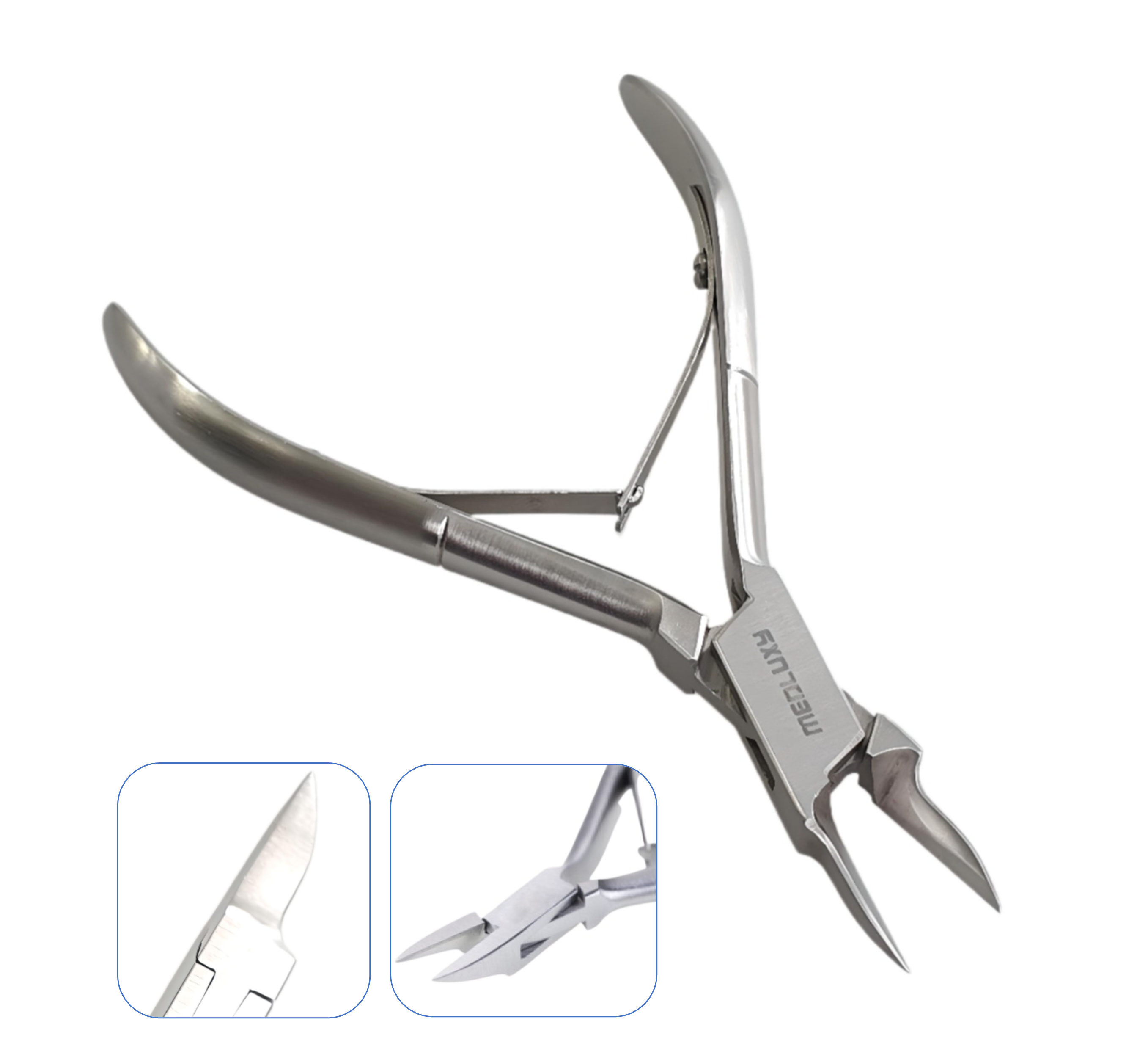 Medluxy - Nail Nipper - Corner Nipper - Extra Pointed and Fine Beak - spring 13 cm (ingrown nails, nail corners, nail clippers) MP0170