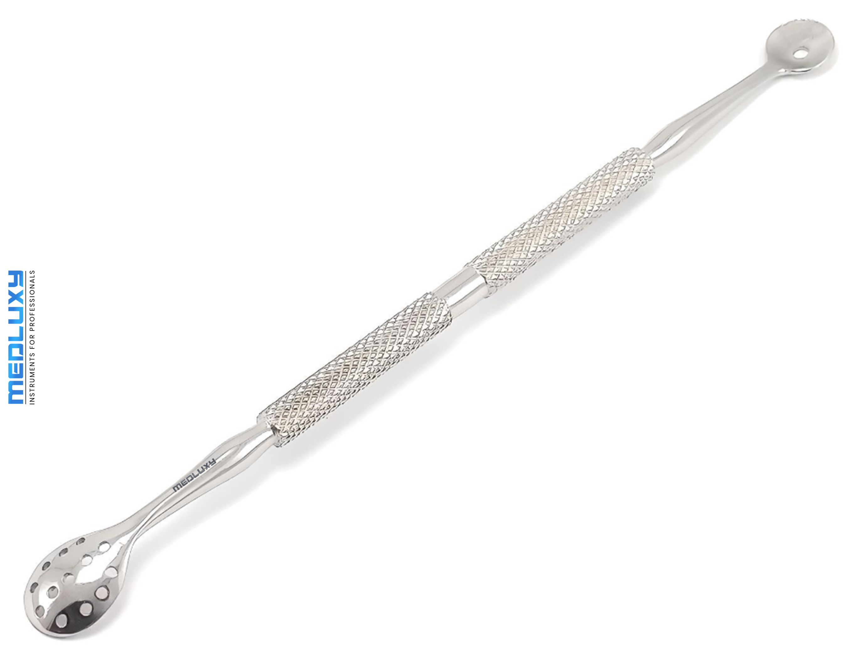 Medluxy Pro - ComedonenLepel - Comedonendrukker (mee-eter verwijderaar) - Lepelmodel - 15.5 cm [blackhead remover, acne]