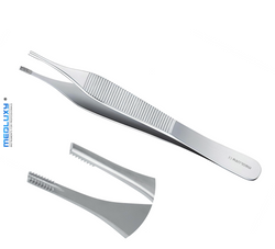 Medluxy - Pincet Adson Brown - 9x9 Tanden - 12 cm - EHBO Verpleegkunde Hechtpincet Weefsel Pincet Tissue Forcep Pince Burcelles