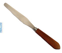 Medluxy - RVS Hars Wax Creme Spatel - 20 cm - hout handvat (ontharing)