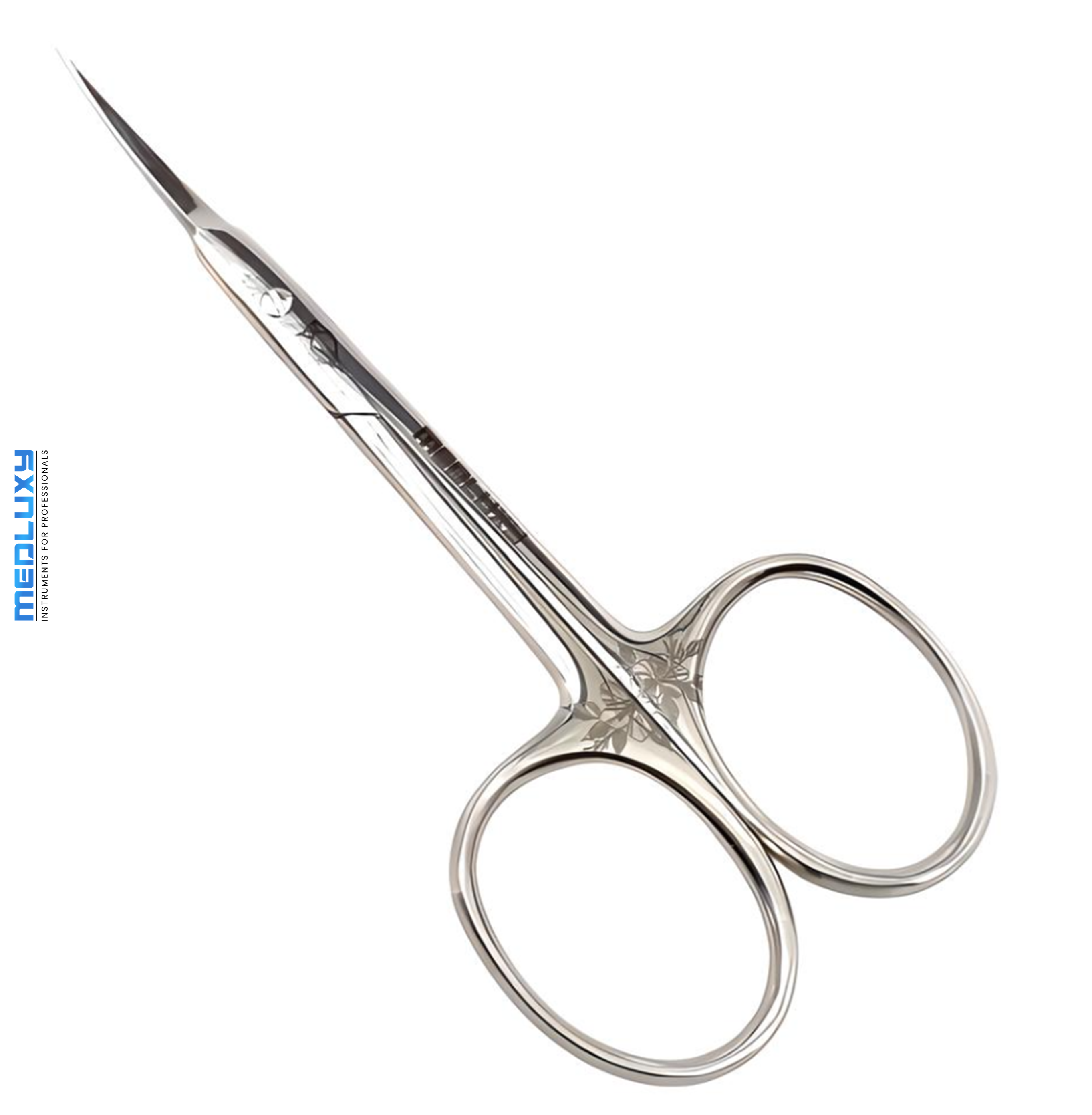 Medluxy semi Pro - Cuticle Scissors (Skin and Skin Scissors) - Curved - Pointed / Sharp Point - 10 cm - (Cuticle Clippers, Cuticle Cutter, Cuticle Removal)