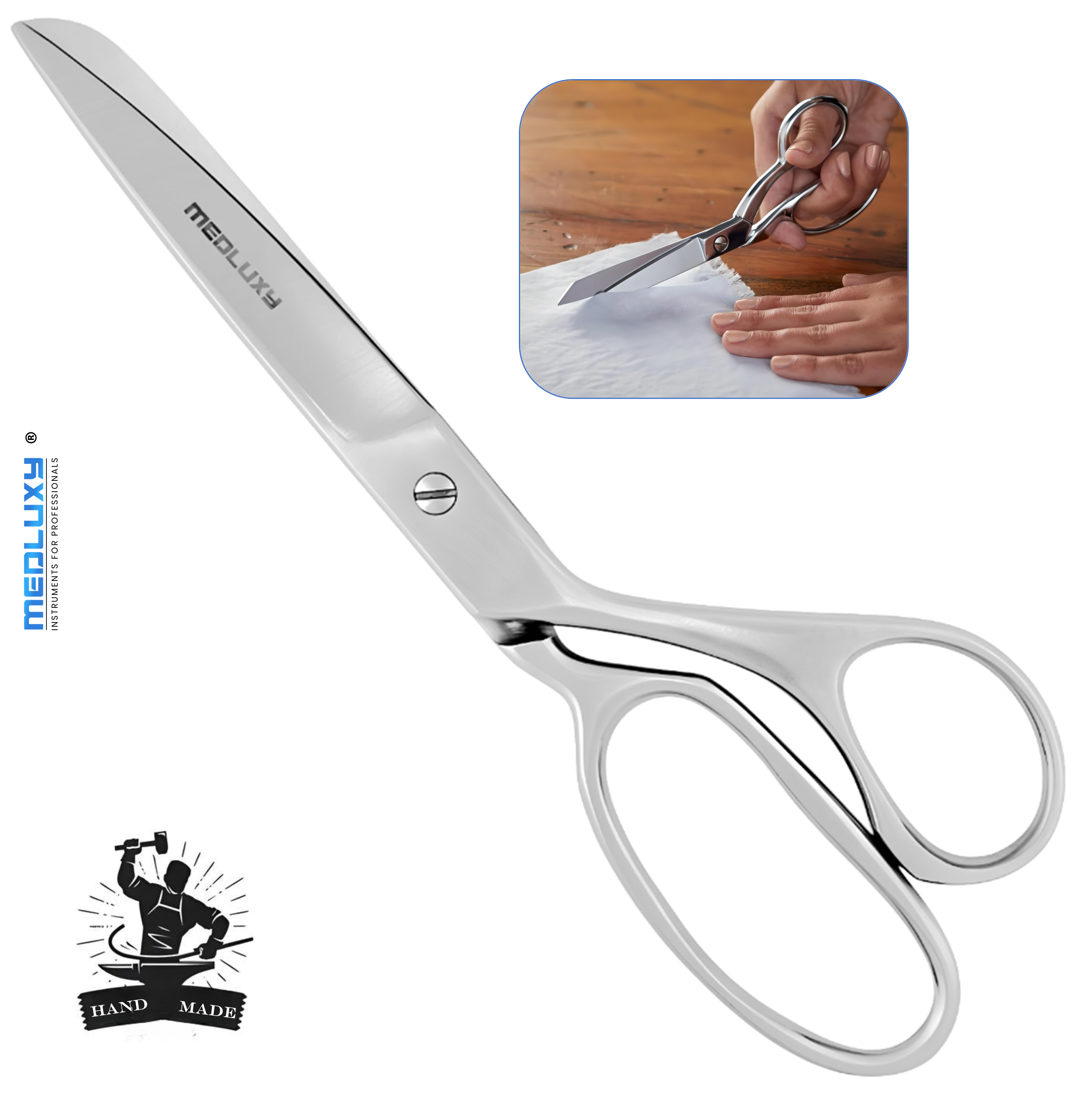 Medluxy - Textielschaar 9inch - 23 cm – Professionele Handgemaakte Stofschaar - MH0605