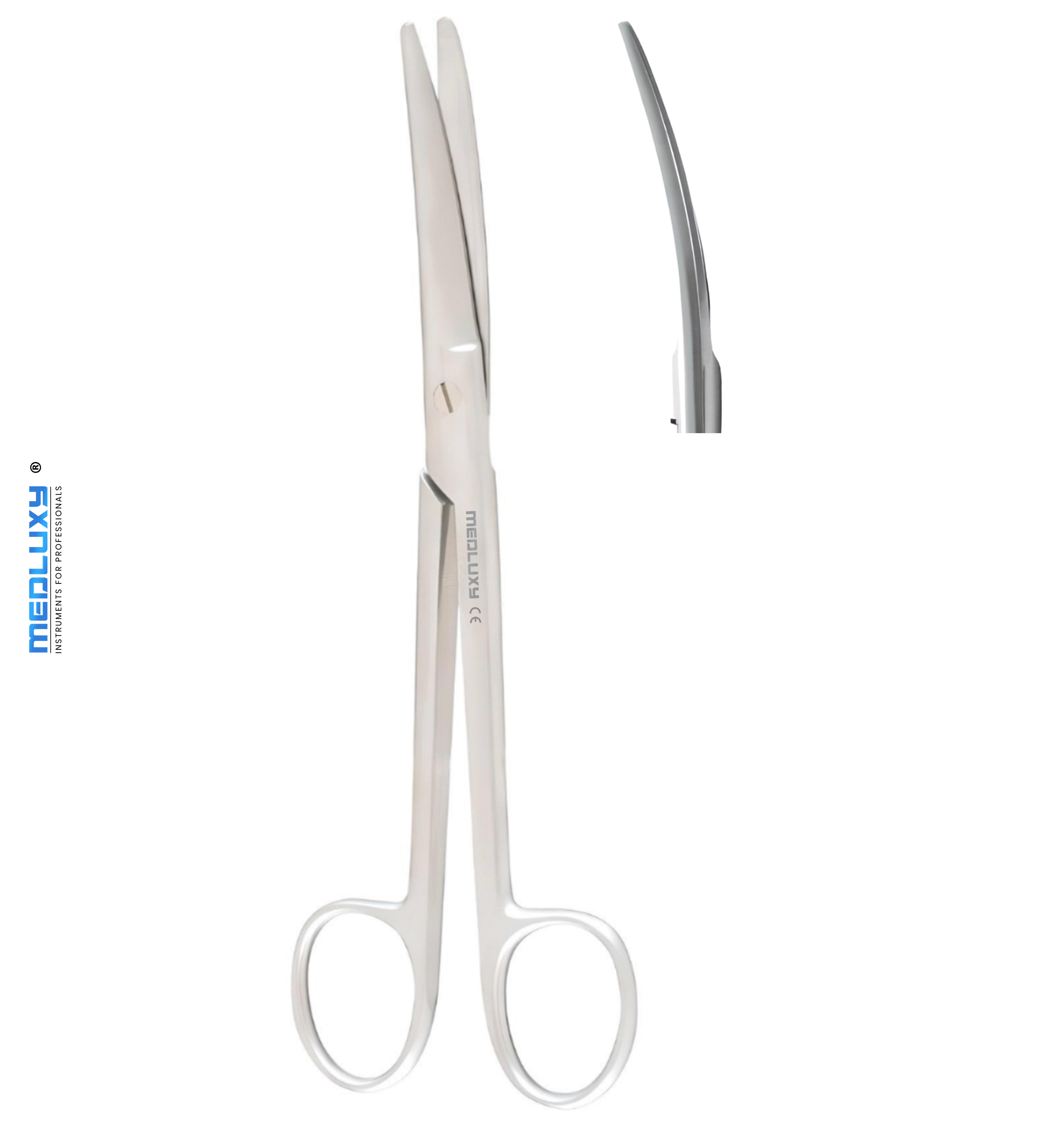 Medluxy - Prepareerschaar Mayo - Gebogen - 17 cm - Stompe Punt - Professionele Kwaliteit - Dissectie Verpleegkundige Schaar, Chirurgische Schaar, EHBO, Verpleegkunde