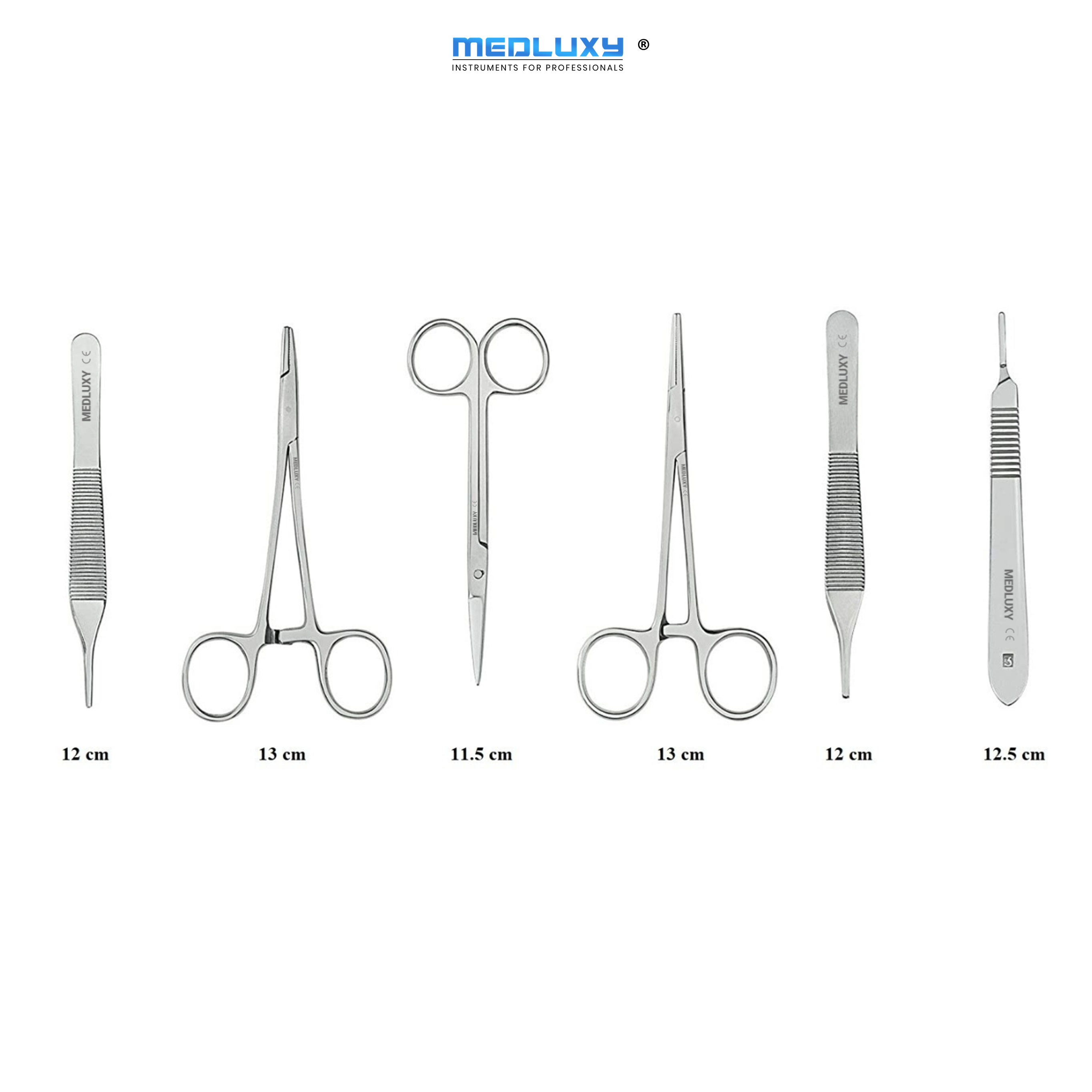 Medluxy - 14-piece Practice Suturing Set - incl. storage folder and practice skin - MD0139 - [Practice suturing - Surgical suturing - Learn to suture - Medical students - Dissection - Imitation skin] 