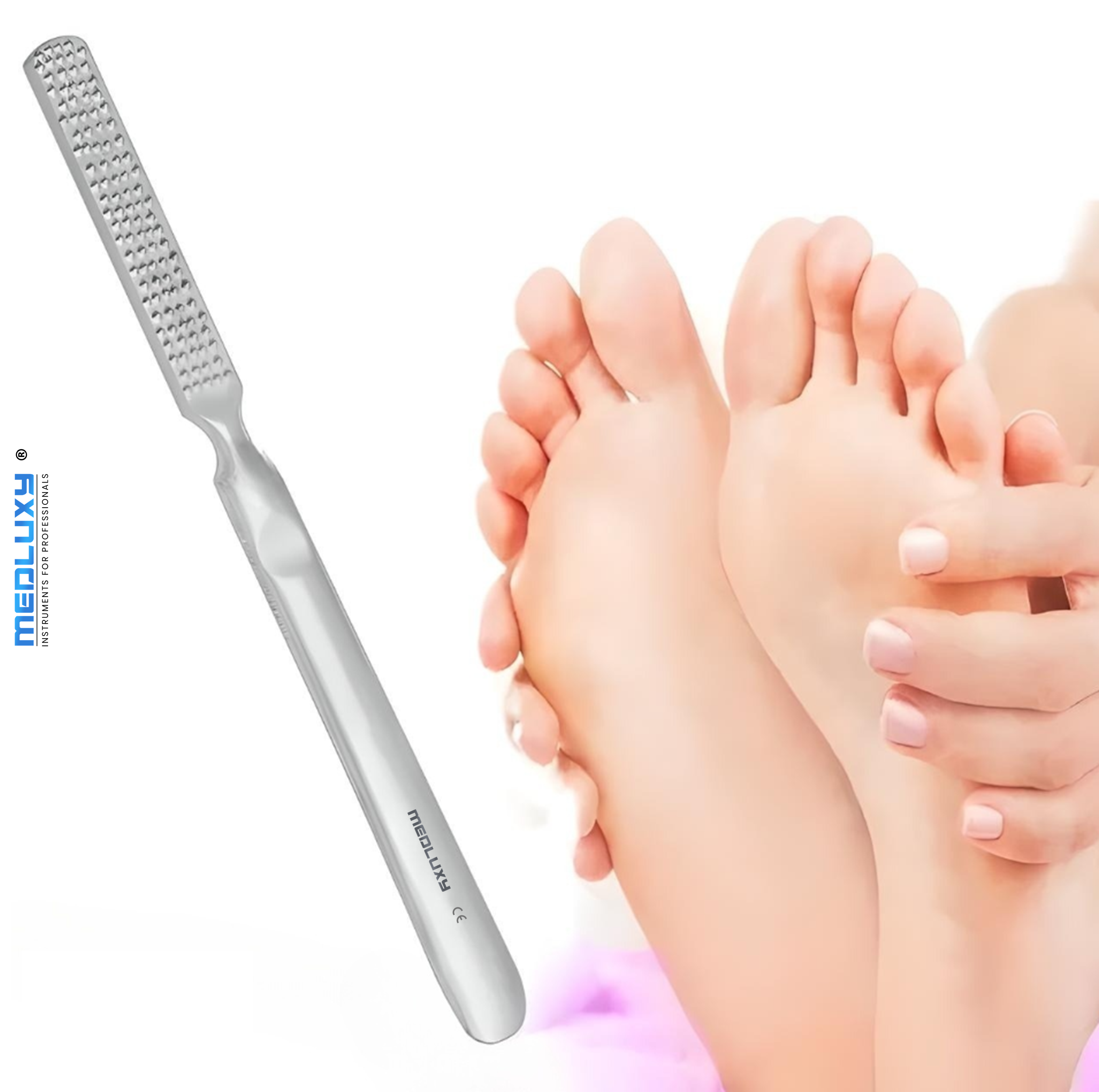 Medluxy - Professional Callus File / Foot Rasp - Double Sided - Stainless Steel - 17 cm [callus removal]