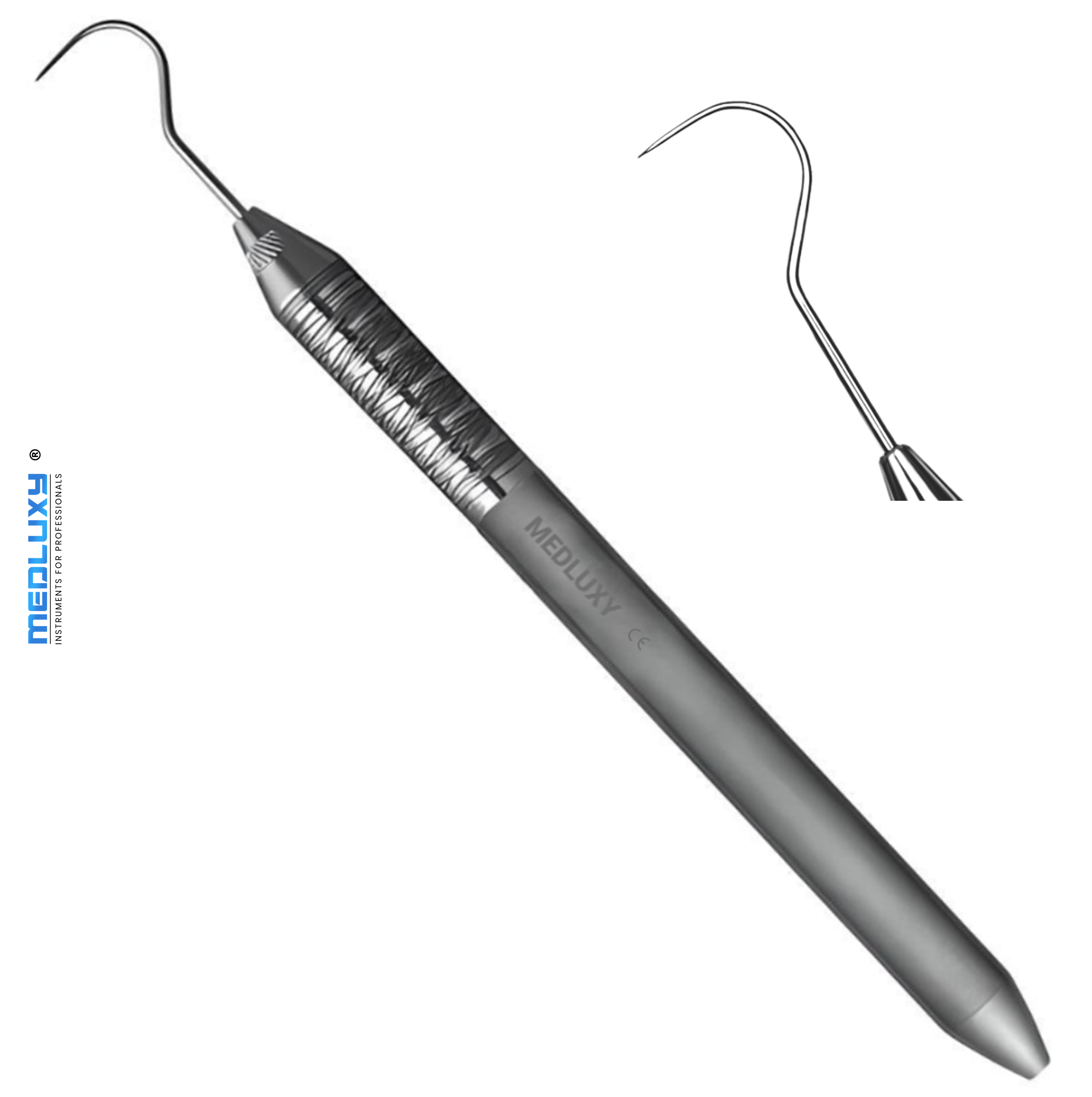 Medluxy Pro Ergo - Dental #23 Sonde - Tandheelkunde - Endodontologie -[herdershaak, tandarts haak, sikkel sonde, explorer]