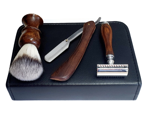 Medluxy - Shaving set incl. case [Barber set, Safety razor, Shaving brush, Classic razor]