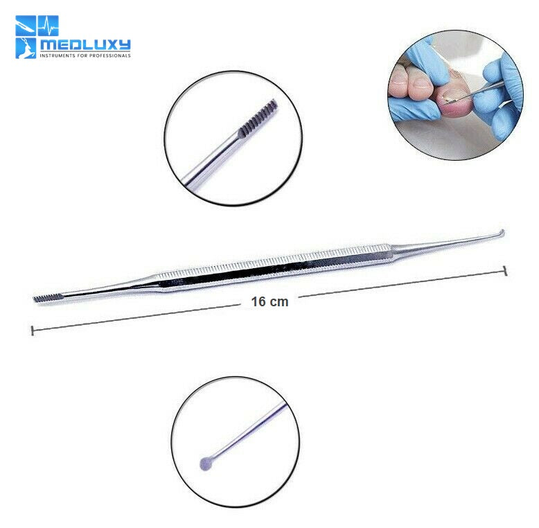 Medluxy Pro - Angle file / Excavator - 16 cm - Combination instrument (angle lifter, nail lifter, nail lifter, angle file ingrown nails) [MP0155]