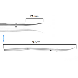 Medluxy Expert - Nagelriemschaar - Gebogen - 9.5 cm - INOX ((huid- en vellenschaartje), Nagelriemknipper, Cuticle Cutter, nagelriem schaar) [PM0582]