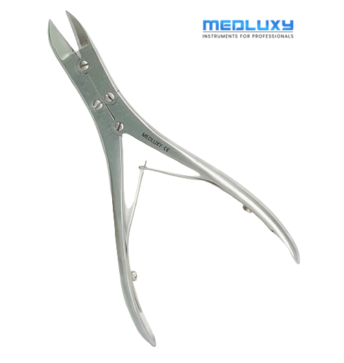 Medluxy - Nageltang - Dubbele Scharnier - Hoektang - Afgerond Rechte Bek - 16 cm - P528