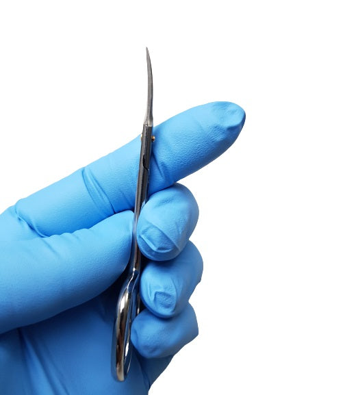 Medluxy Pro - Nagelriemschaar - Gebogen - Micro Fijne Spits / Scherp punt - 10 cm - (Huid- en Vellenschaartje , Nagelriemknipper , Cuticle Scissor , verwijderen van nagelriemen ) [ PM0015 ]