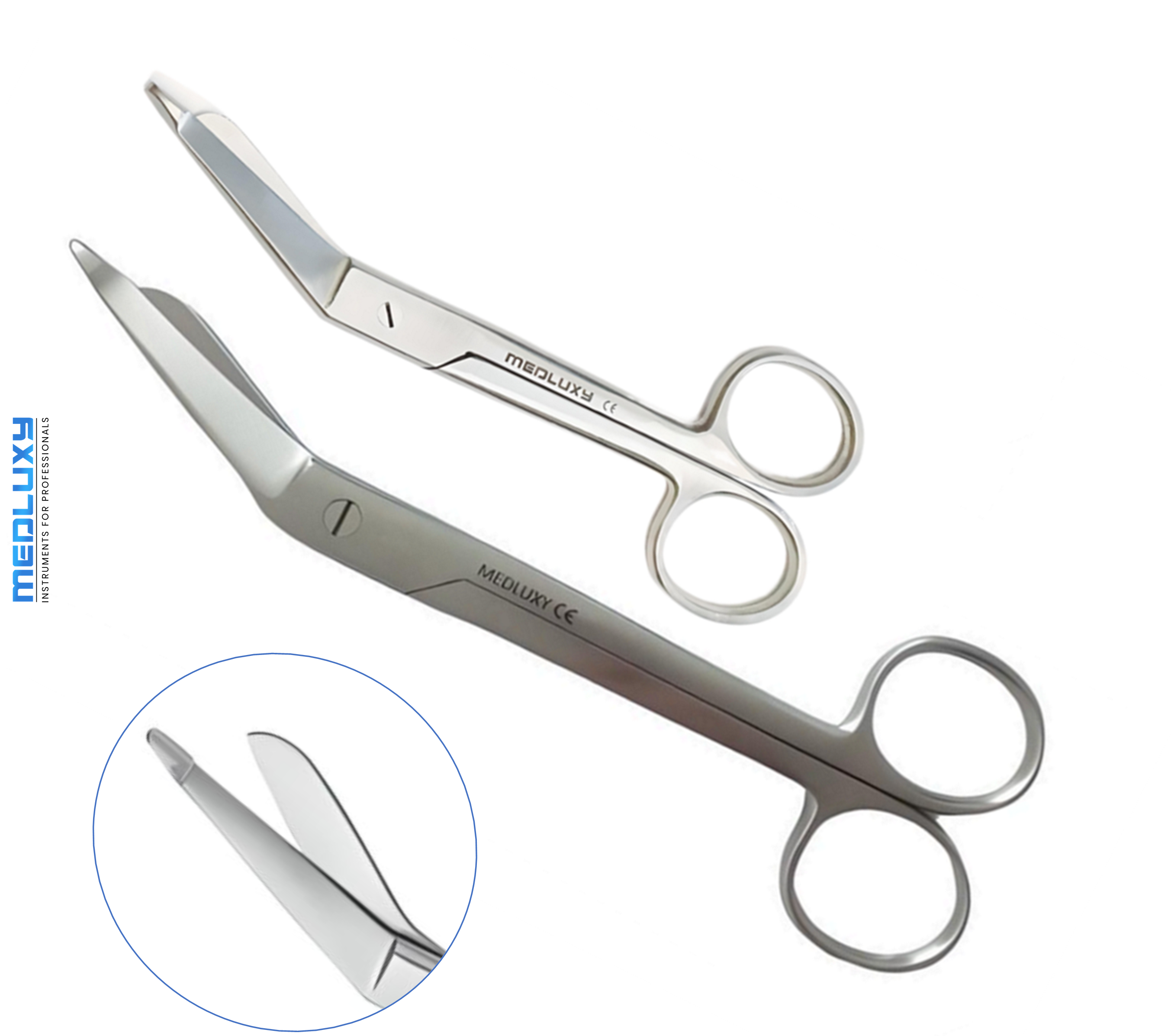 Medluxy - Set Lister Bandage Scissors - Pieces - 14 + 18 cm - Professional Quality - Right-handed (2 scissors - Nursing Scissors, Surgical Scissors, First Aid, Nursing, Medical Scissors, Bandage Scissors)