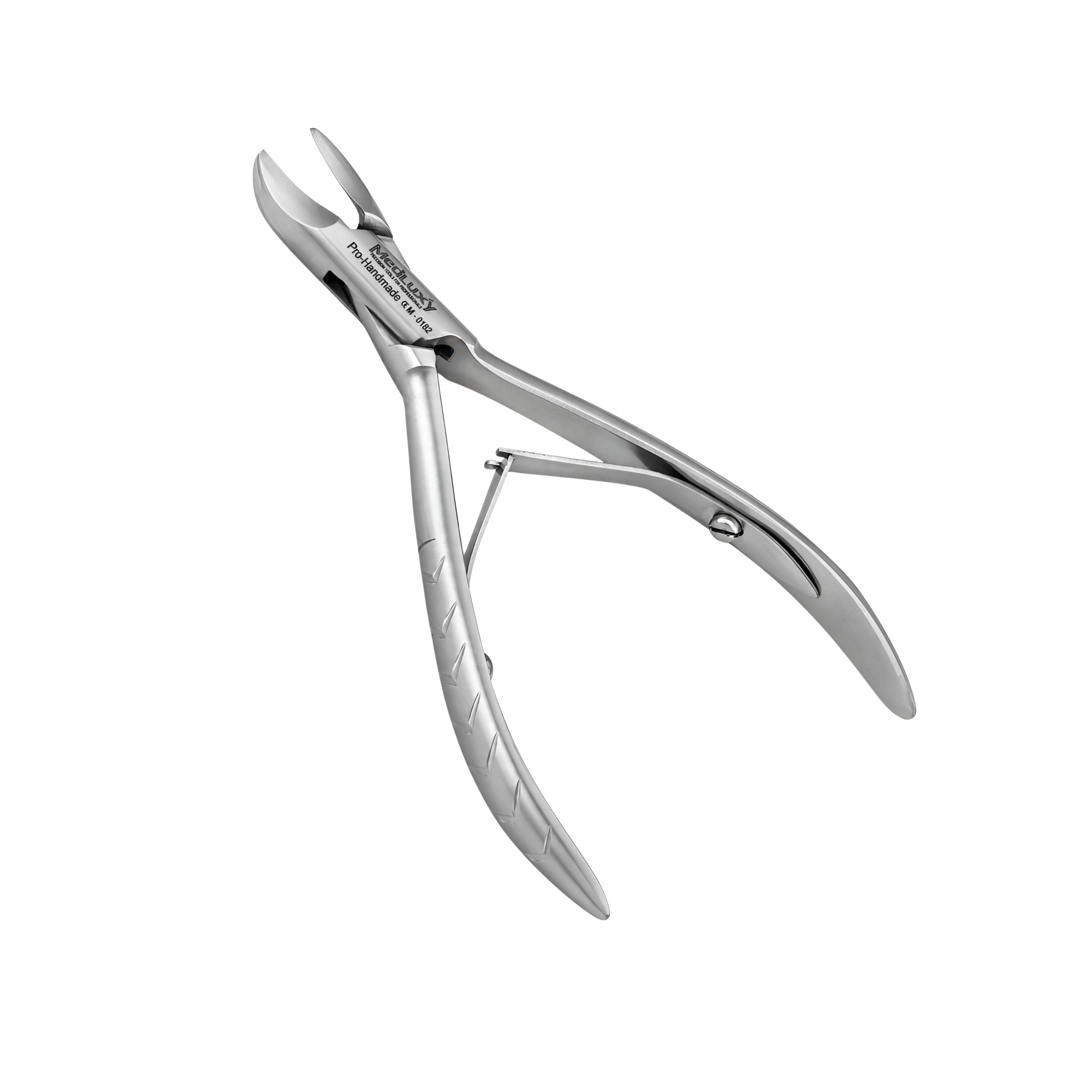MEDLUXY RVS nageltang M-0182 met afgeronde punten en gekruiste dubbele veer