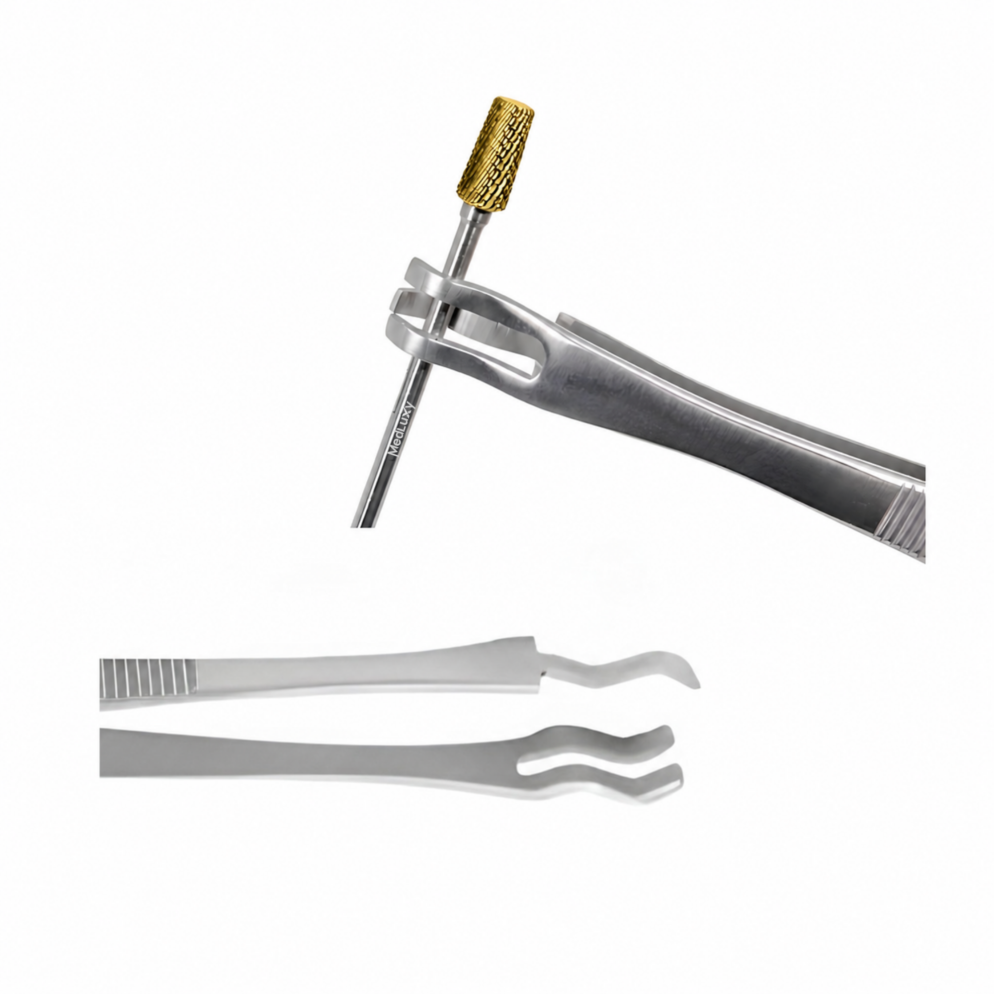 MEDLUXY frezen pincet van roestvrij staal voor het vastpakken en wisselen van nail drill bits en frezen