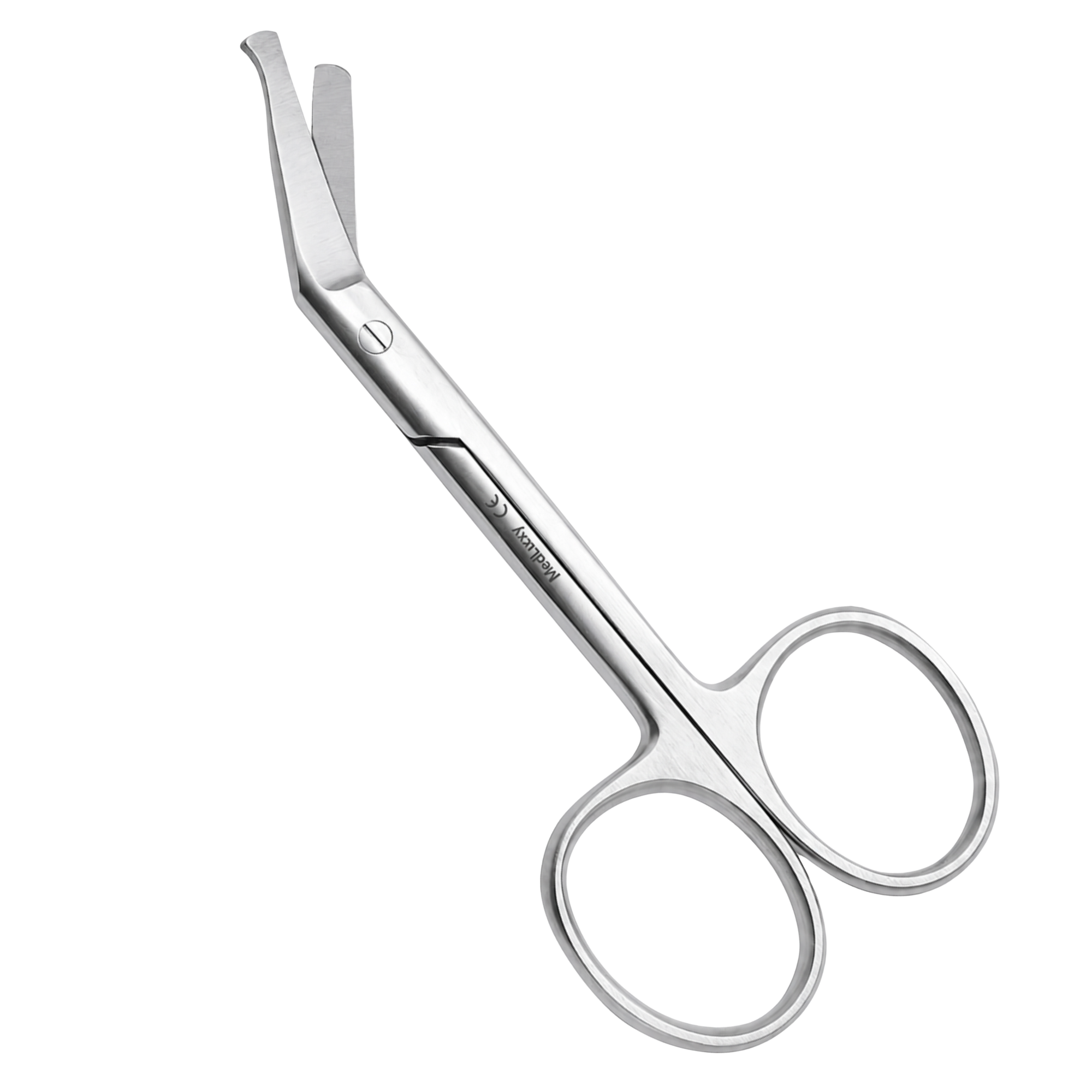 MEDLUXY stoma schaar 11 cm van roestvrij staal voor het nauwkeurig knippen van stomamateriaal en stomaopvangsystemen