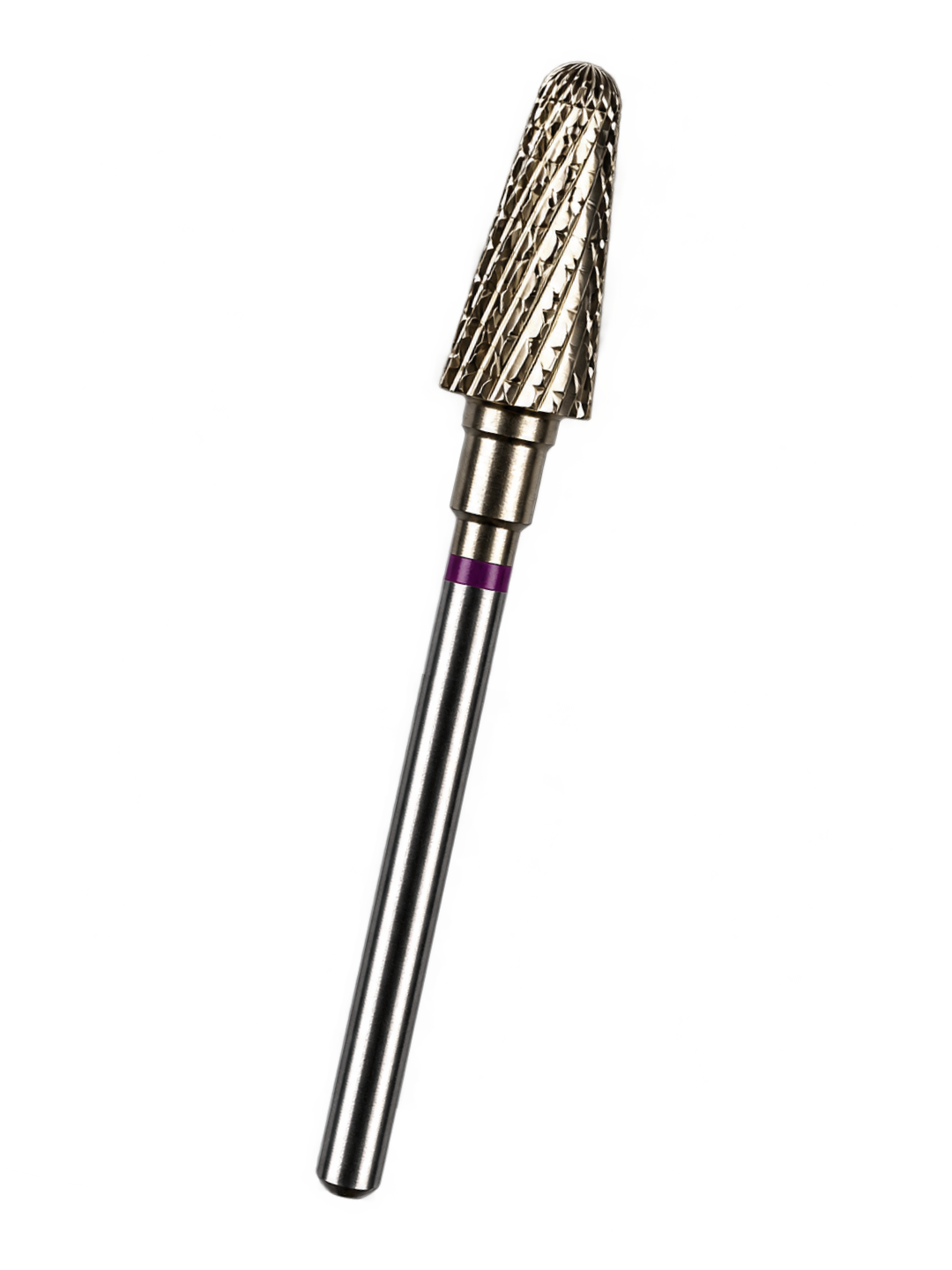 MEDLUXY - Tungsten Carbide - Kegelfrees - Afgeronde Kop - Violett Ring - 6 mm -  Goudkleurige ZrN-coating
