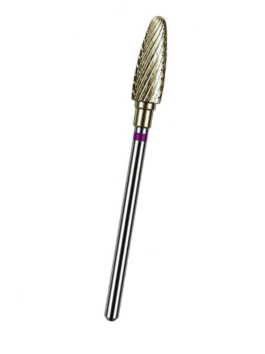 MEDLUXY – Tungsten Carbide Kegelfrees - Dennenappel - Violette Ring – 5 mm – Goudkleurige ZrN-coating