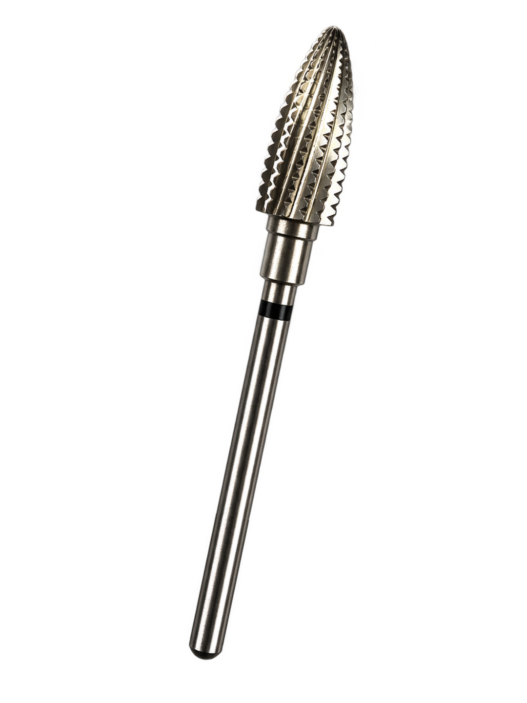 MEDLUXY - Tungsten Carbide - Kegelfrees - Dennenappel - Afgeronde Kop - Extra Grof - Zwarte Ring - 6 mm - Goudkleurige ZrN-coating