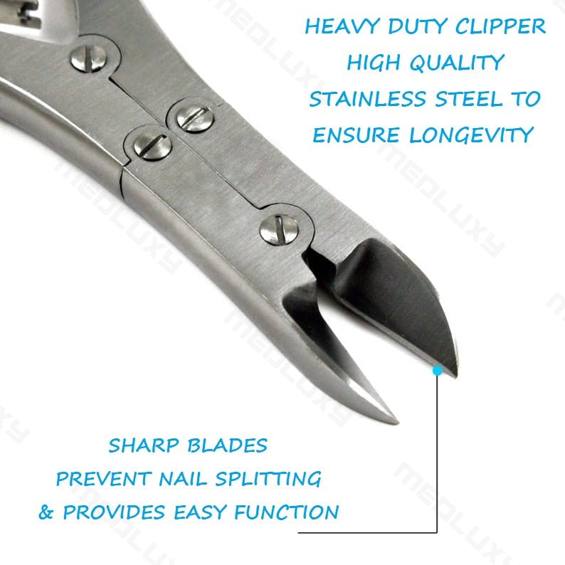 Medluxy - Nageltang - Dubbele Scharnier - Hoektang - Afgerond Rechte Bek - 16 cm - P528