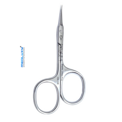 Medluxy Pro Ergo - Cuticle Scissors (Skin and Skin Scissors) - Curved - Pointed / Sharp Point - 10 cm - Asymmetric - Ergonomic [PM0588] ( Cuticle Clipper , Cuticle Cutter , Cuticle Removal , Asymmetric ergonomic - Staleks )