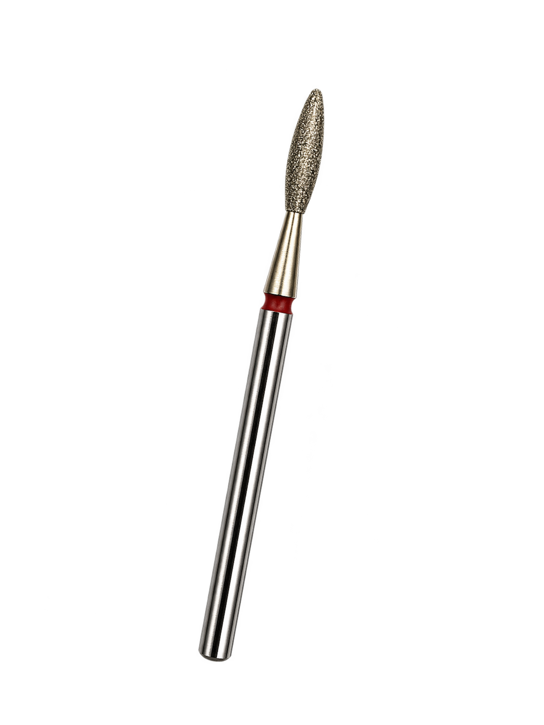 MEDLUXY - Diamantfrees - Lange Vlamfrees - Afgeronde Punt - Fijn - Rode Ring - 2,1 mm - Goudkleurige ZrN-coating