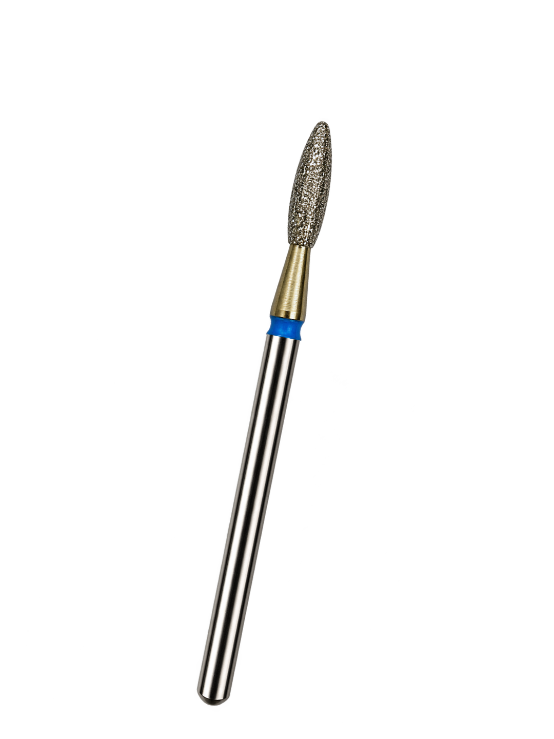 MEDLUXY - Diamantfrees - Lange Vlamfrees - Afgeronde Punt - Medium - Blauwe Ring - 2,1 mm - Goudkleurige ZrN-coating