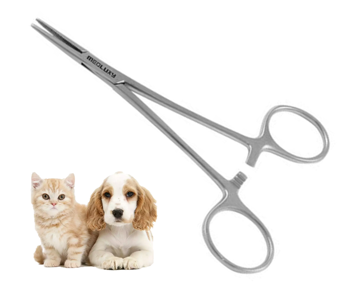 Medluxy PET Pro - Professionele Oorpincet Hond & Kat - Recht - L - 15.5 cm