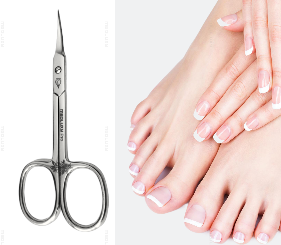 Medluxy semi Pro - Nagelriemschaar (huid- en vellenschaartje) - Gebogen - Spits / Scherp punt - 10 cm - PM0179 (Nagelriemknipper , Cuticle Scissor , nagelriem verwijderen)