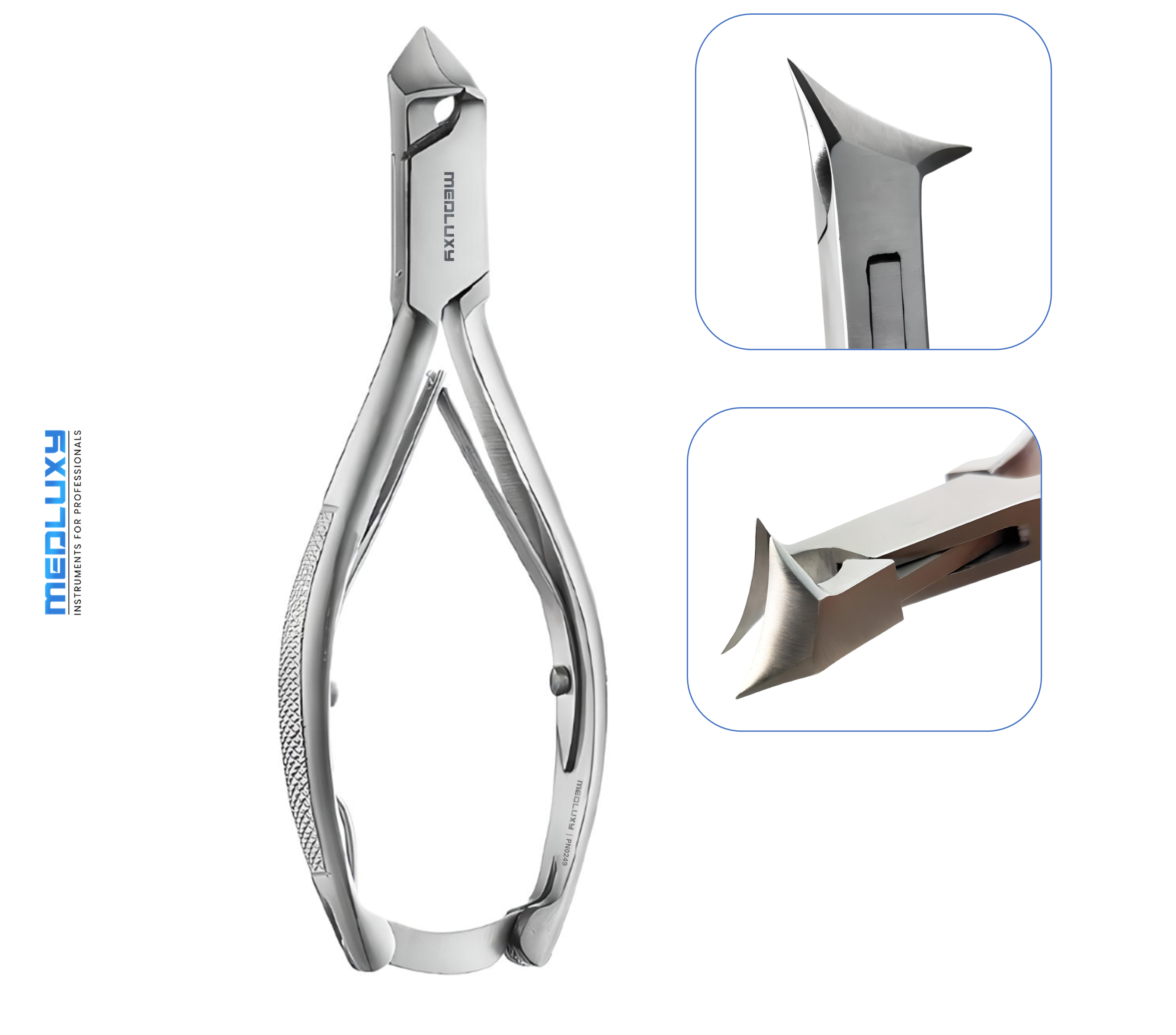 Medluxy - Nail clippers Head pliers (Head clippers, Cross cutting pliers) - 'Full Moon' 14 cm - 21 mm - MP0249 (nail clippers)